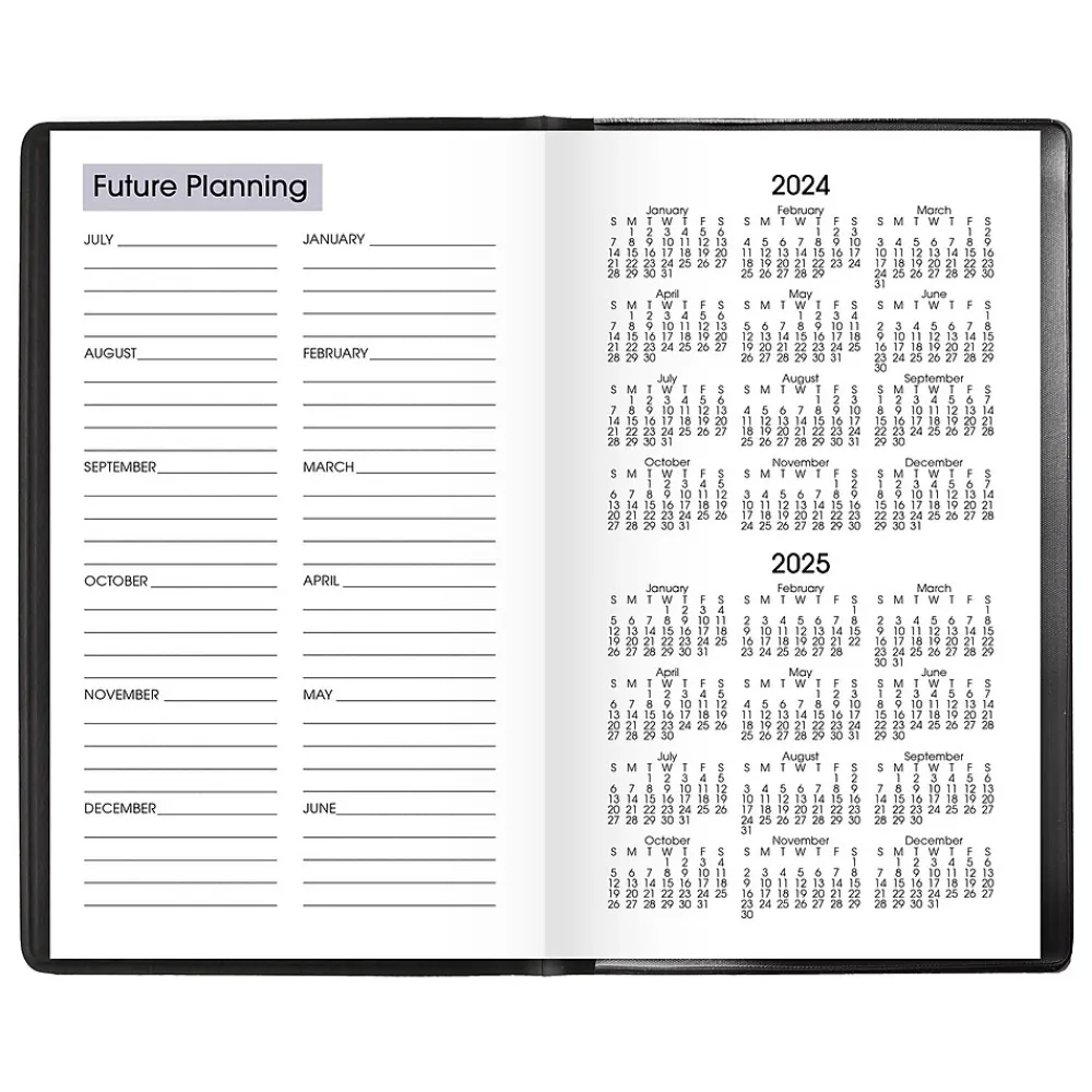 Academic Planners|AT-A-GLANCE 2024-2025 DayMinder 3.5" x 6" Academic Weekly Planner, Black (AY48-00-25)