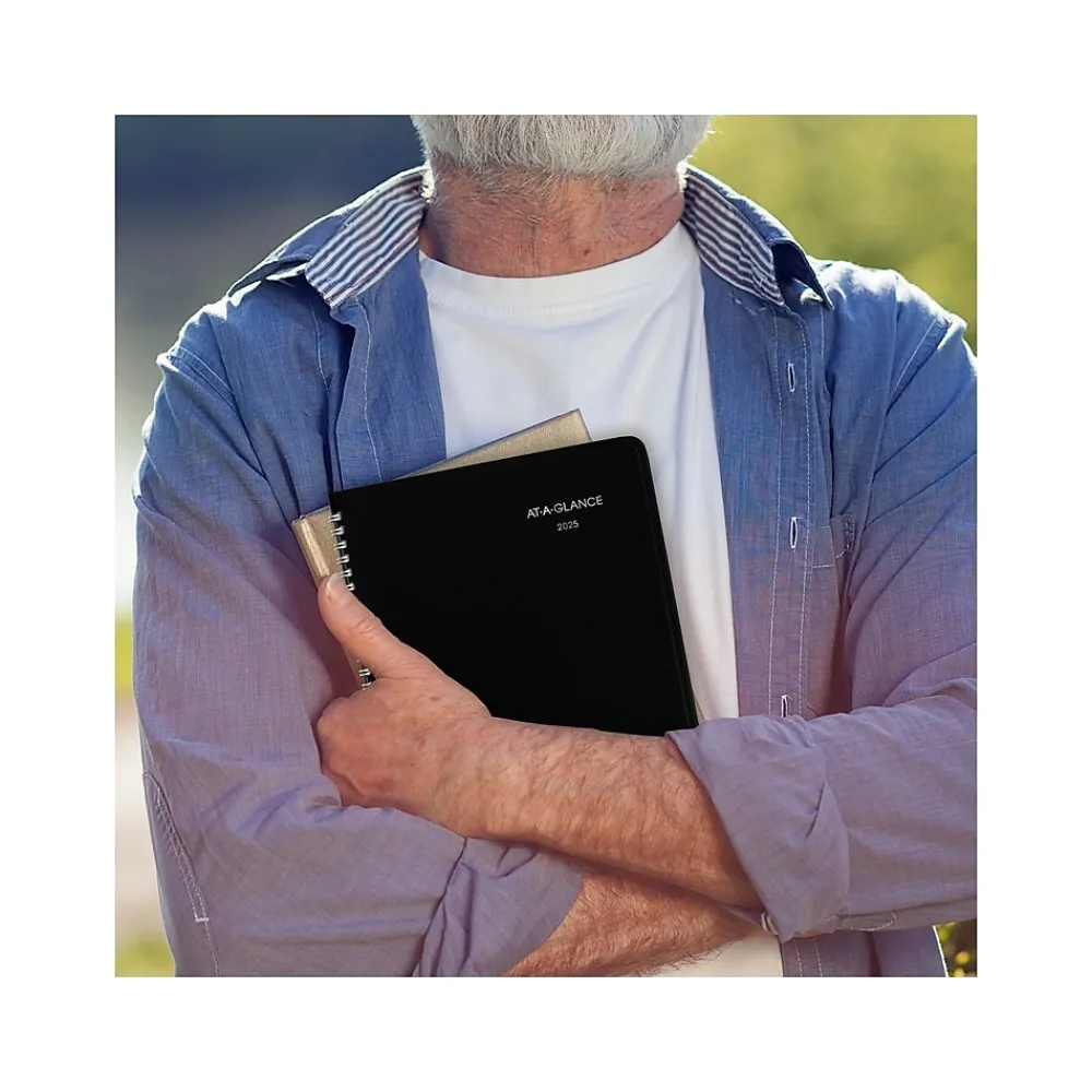 2025 Planners|AT-A-GLANCE 2025 DayMinder 7" x 8.75" Monthly Planner, Faux Leather Cover, Black (G400-00-25)