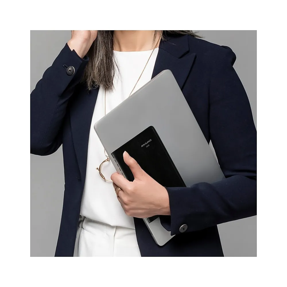 2025 Planners|AT-A-GLANCE 2025 DayMinder 5" x 8" Daily Appointment Book, Faux Leather Cover, Black (G100-00-25)
