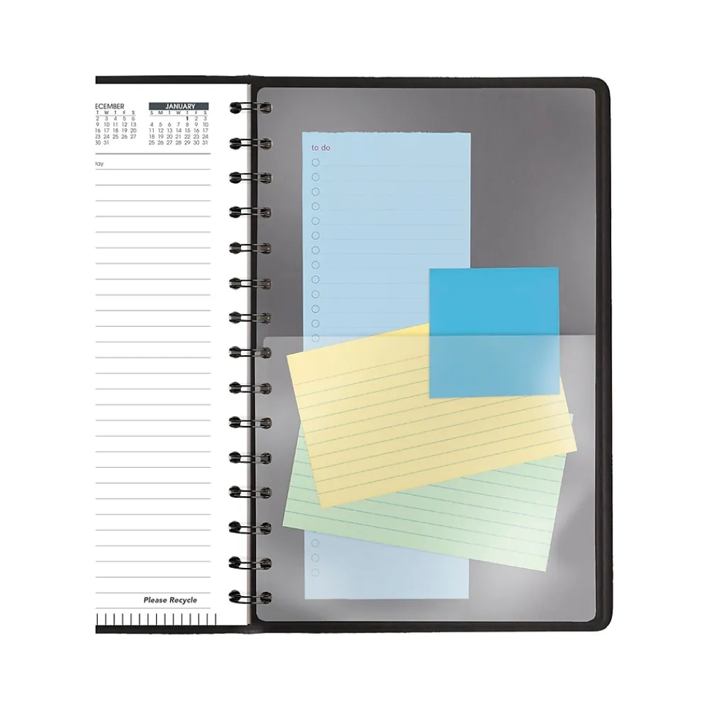 2025 Planners|AT-A-GLANCE 2025 My Day 5" x 8" Daily Appointment Book, Faux Leather Cover Black (70-207-05-25)