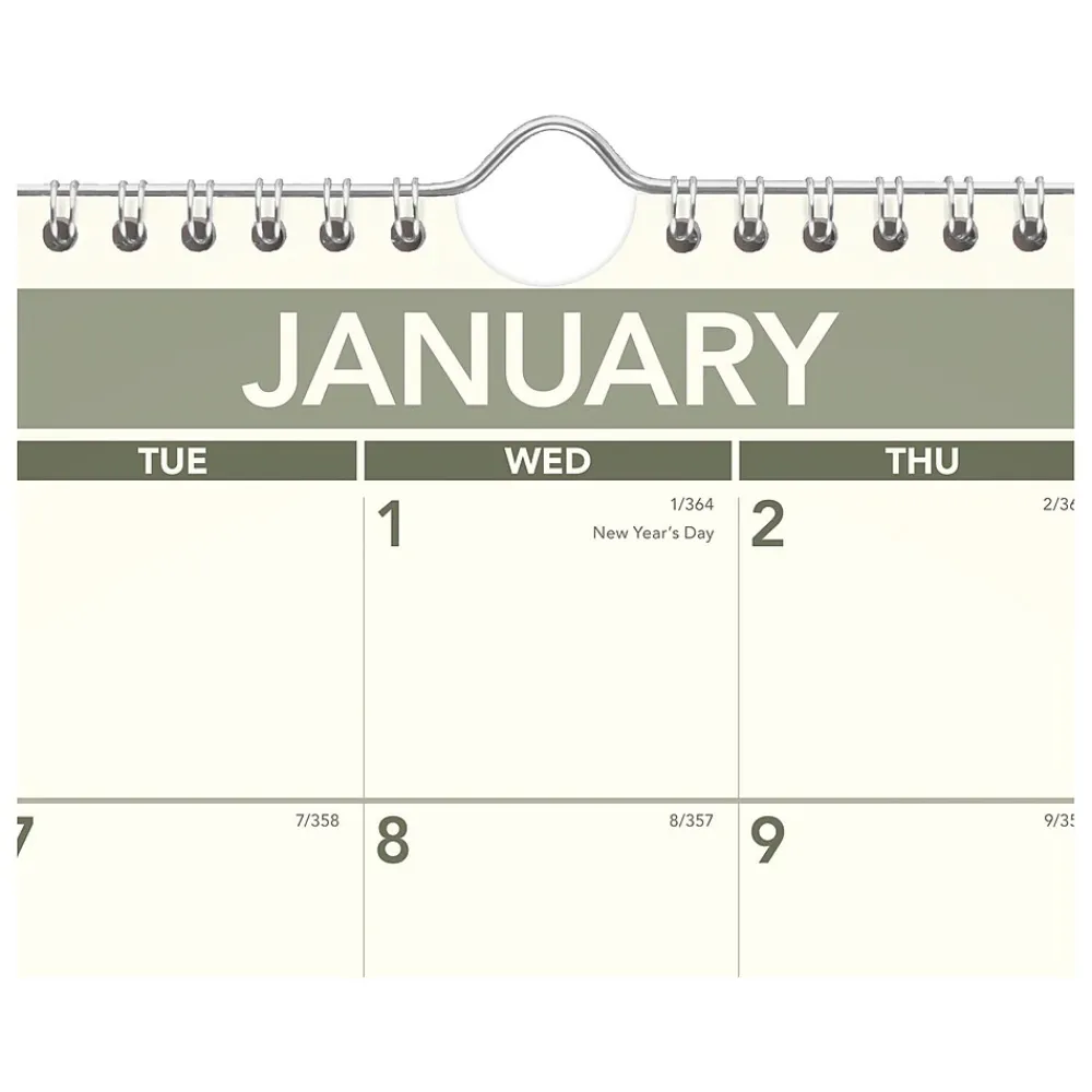 2025 Calendars|AT-A-GLANCE 2025 Recycled 15" x 12" Monthly Wall Calendar, Green/Black (PMG77-28-25)