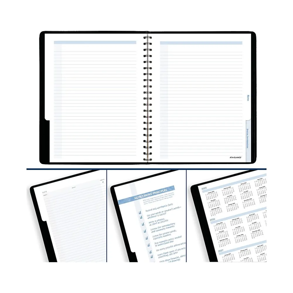 2025 Planners|AT-A-GLANCE 2025 The Action Planner 6.5" x 8.75" Daily Appointment Book, Faux Leather Cover, Black (70-EP03-05-25)