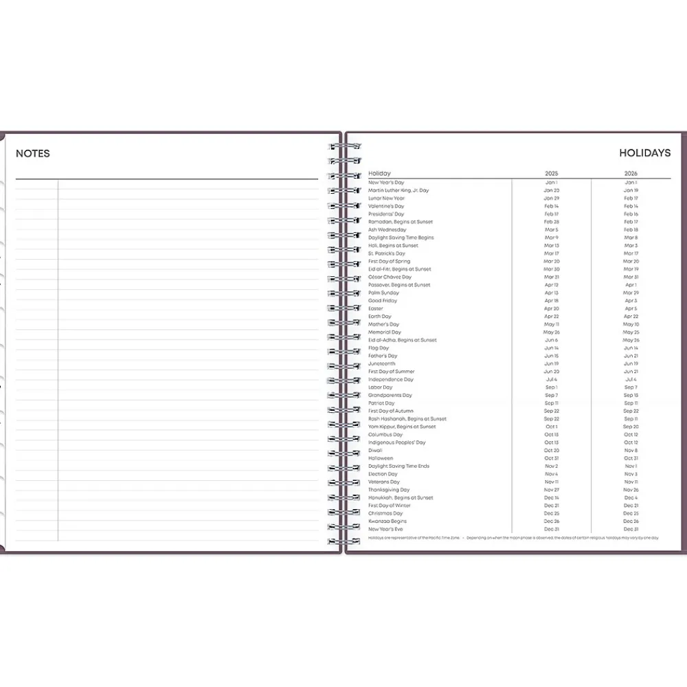 2025 Planners|Blue Sky 2025 8" x 10" Monthly Planner, Plastic Cover, Purple (150780)