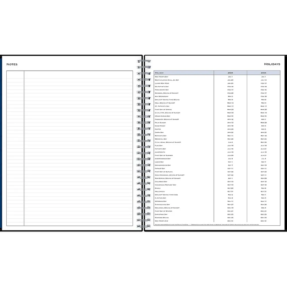 2025 Planners|Blue Sky 2025 8" x 10" Monthly Planner, Plastic Cover, Black (150853)