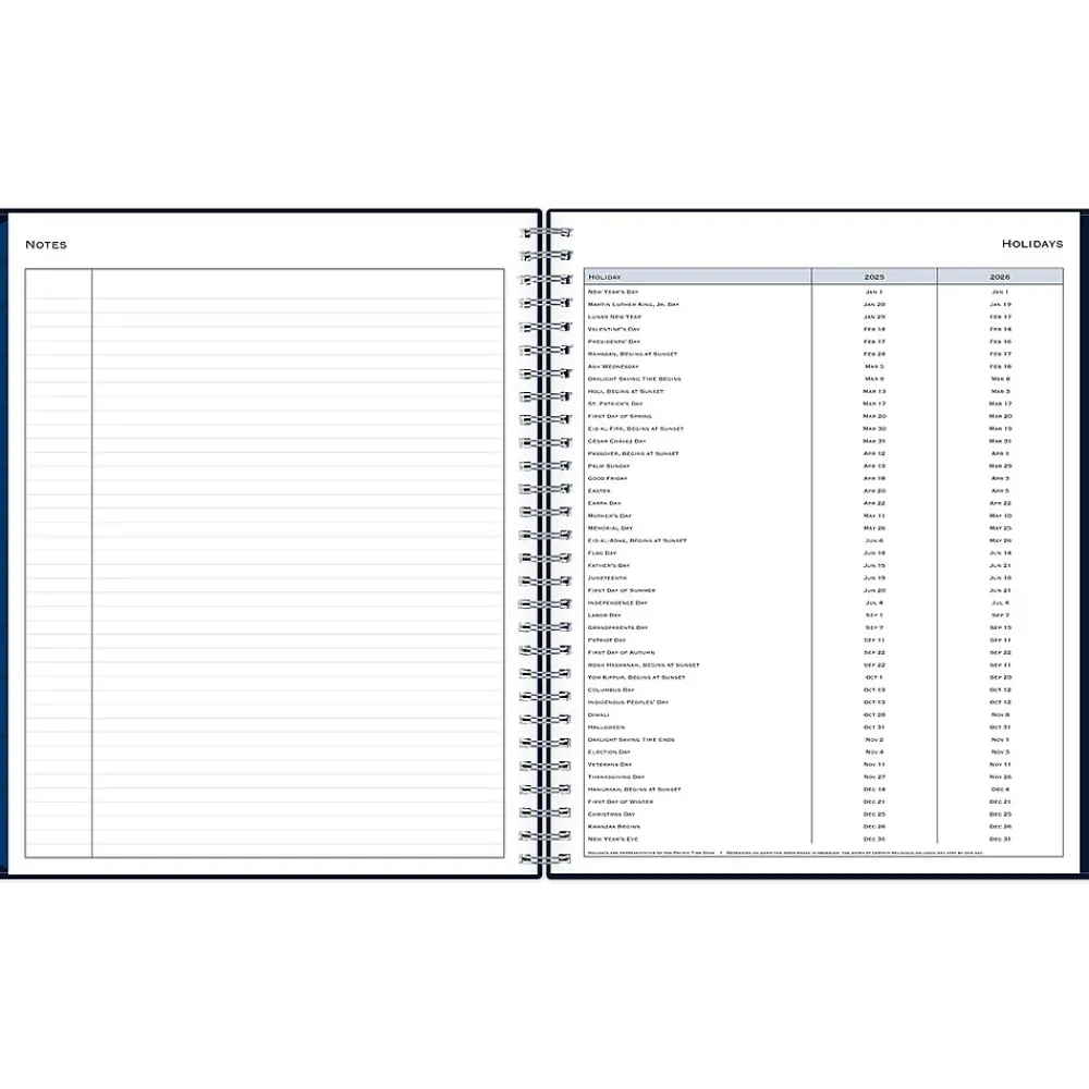 2025 Planners|Blue Sky 2025 8" x 10" Monthly Planner, Plastic Cover, Navy Blue (148660-25)