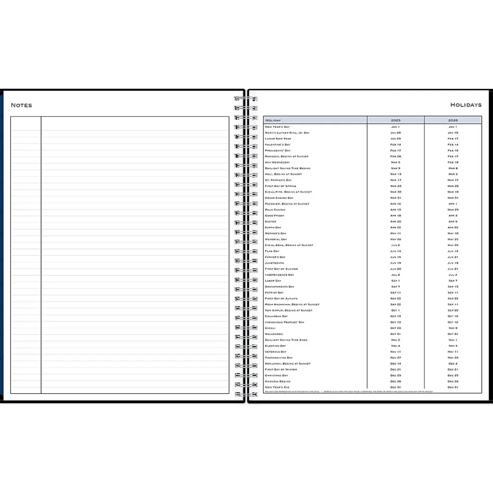 2025 Planners|Blue Sky 2025 8.5" x 11" Weekly & Monthly Appointment Book, Plastic Cover, Black (150849)
