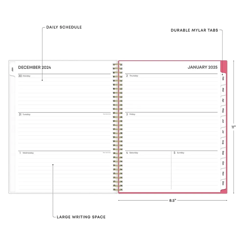 2025 Planners|Blue Sky 2025 Amalia 8.5" x 11" Weekly & Monthly Planner, Plastic Cover, Multicolor (148767-25)