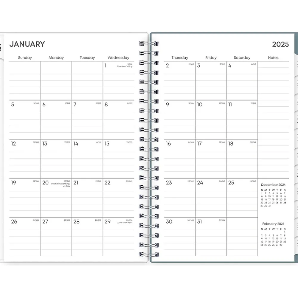 2025 Planners|Blue Sky 2025 Amitza Blue 5" x 8" Weekly & Monthly Planner, Plastic Cover, Blue/White (148766-25)