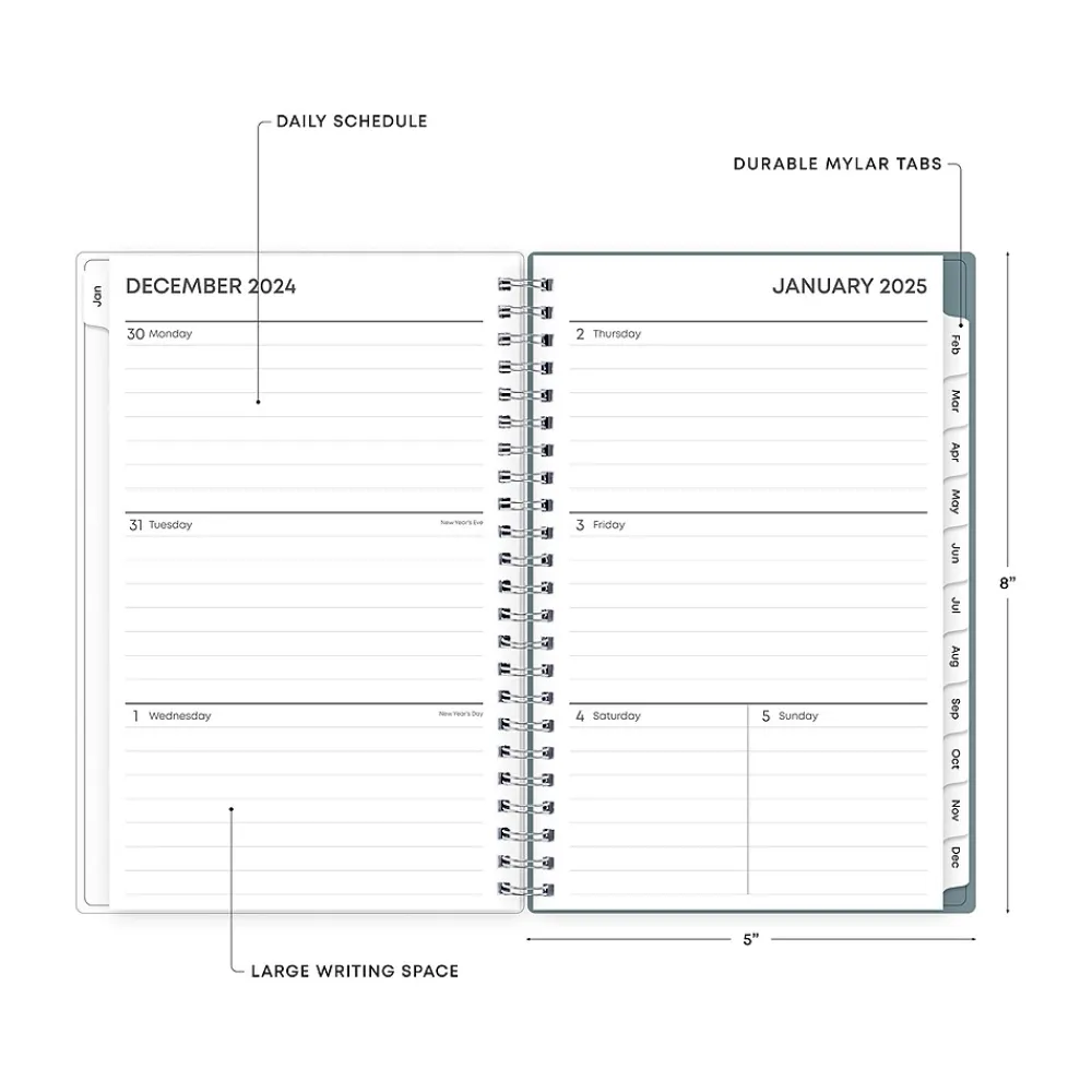 2025 Planners|Blue Sky 2025 Amitza Blue 5" x 8" Weekly & Monthly Planner, Plastic Cover, Blue/White (148766-25)