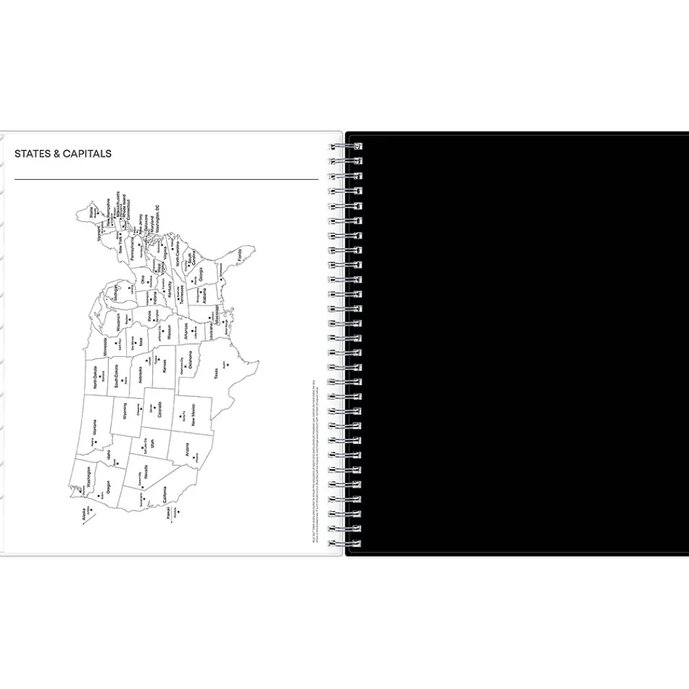 2025 Planners|Blue Sky 2025 Analeis 8" x 10" Monthly Planner, Plastic Cover, White/Black (100004-25)