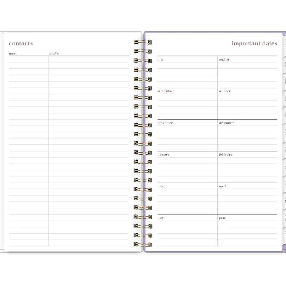 Academic Planners|Blue Sky 2024-2025 Belinda Selene Sienna Lilac 5" x 8" Academic Weekly & Monthly Planner, Plastic Cover, Purple/White