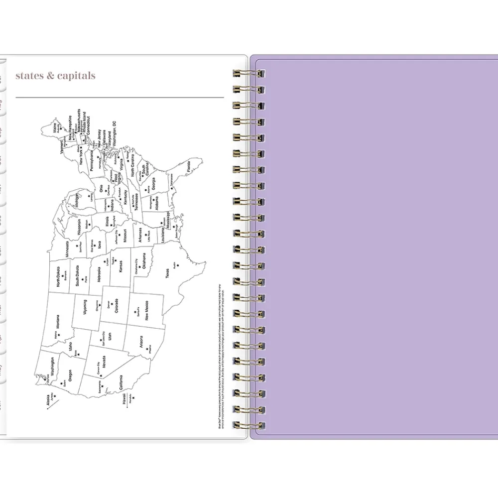 Academic Planners|Blue Sky 2024-2025 Belinda Selene Sienna Lilac 5" x 8" Academic Weekly & Monthly Planner, Plastic Cover, Purple/White