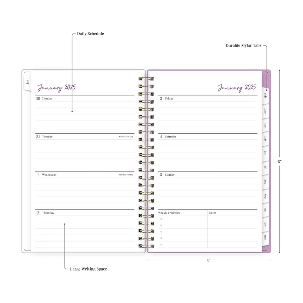 2025 Planners|Blue Sky 2025 Britt Mills Ella Bloom 5" x 8" Weekly & Monthly Planner, Plastic Cover, Multicolor (152471)