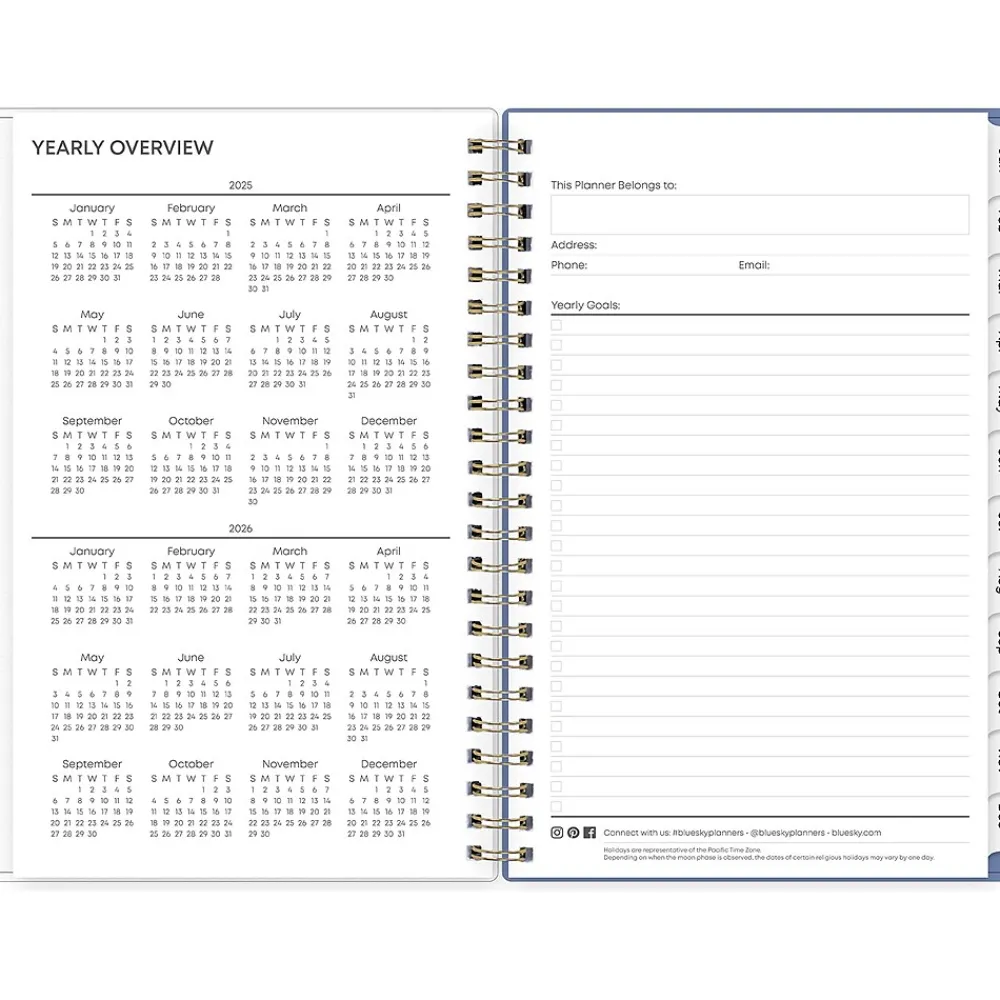 2025 Planners|Blue Sky 2025 Cocorrina 5" x 8" Weekly & Monthly Planner, Plastic Cover, Multicolor (143694-25)