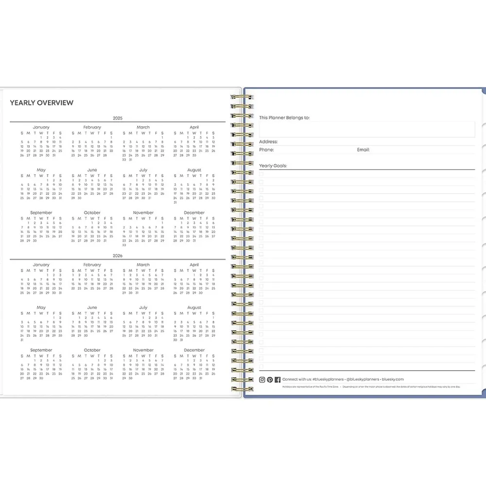 2025 Planners|Blue Sky 2025 Cocorrina 8.5" x 11" Weekly & Monthly Planner, Plastic Cover, Multicolor (143696-25)