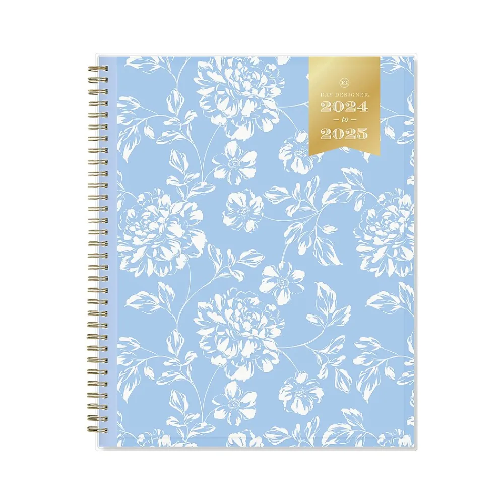 Academic Planners|Blue Sky 2024-2025 Day Designer Annabel 8.5" x 11" Academic Weekly & Monthly Planner, Plastic Cover, Blue/White (144867)