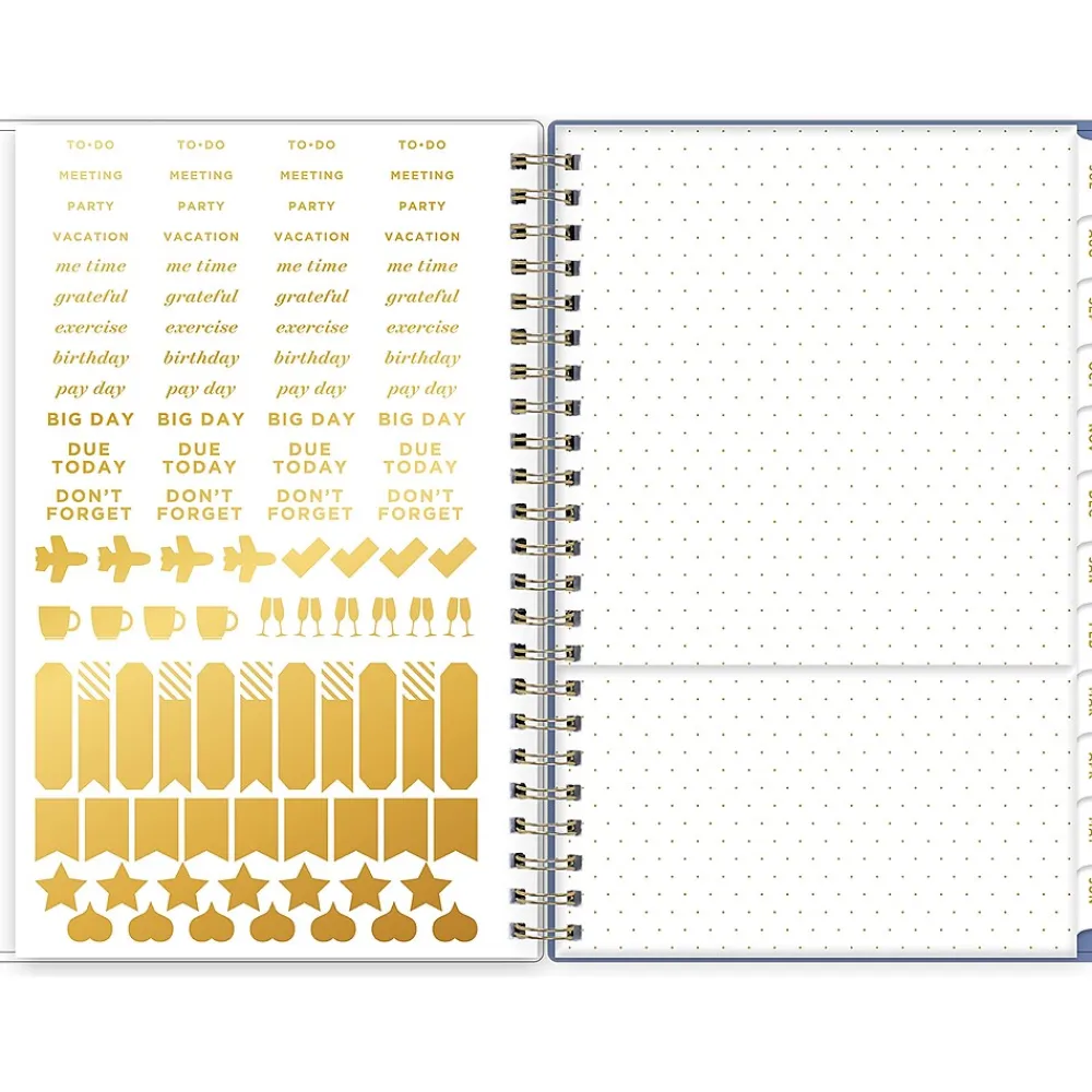 Academic Planners|Blue Sky 2024-2025 Day Designer Annabel 5" x 8" Academic Weekly & Monthly Planner, Plastic Cover, Blue/White (144869)