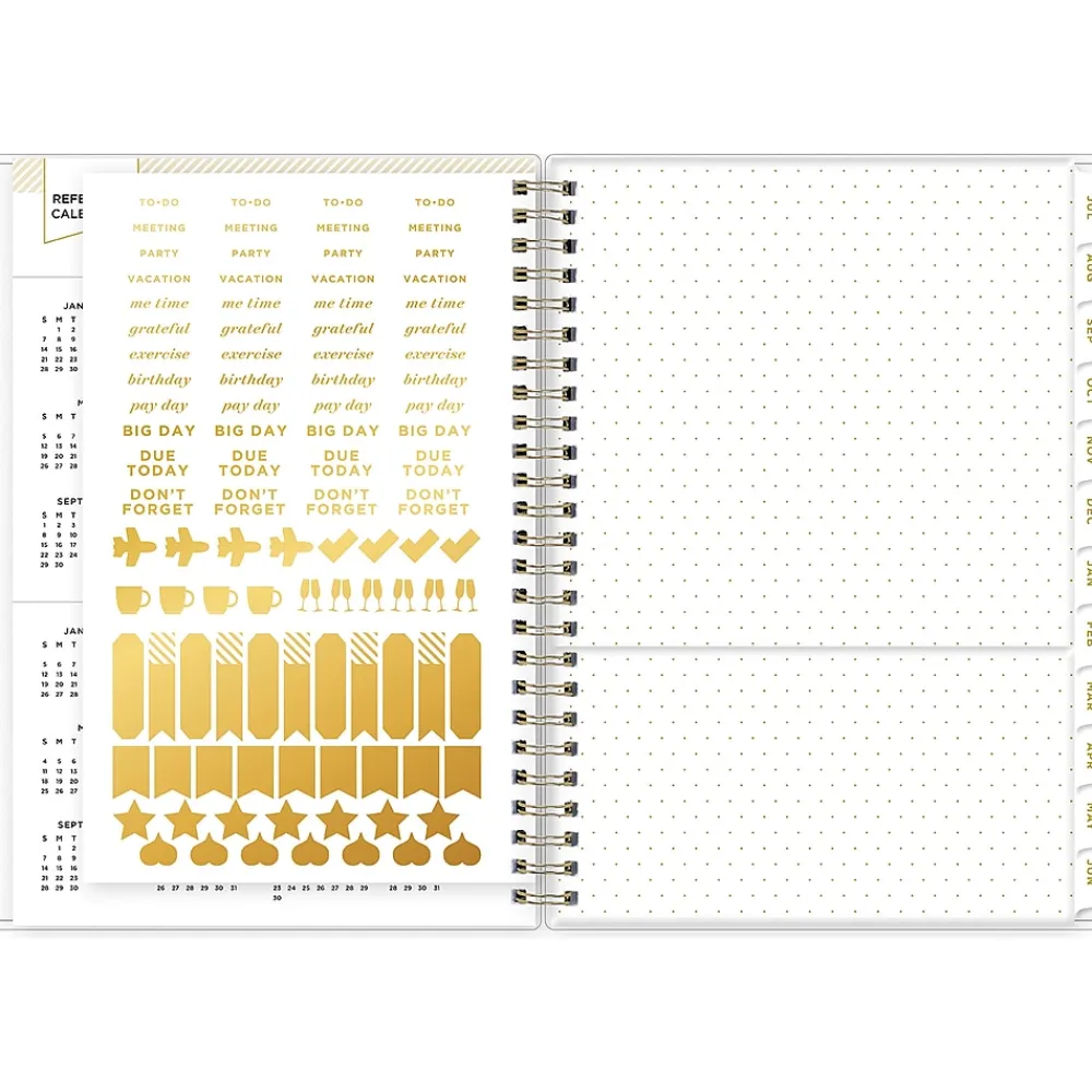 Academic Planners|Blue Sky 2024-2025 Day Designer Climbing Floral Mint 5.88" x 8.63" Academic Weekly & Monthly Planner, Plastic Cover