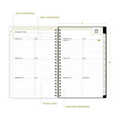 Academic Planners|Blue Sky 2024-2025 Day Designer Painted Leopard Gray 5