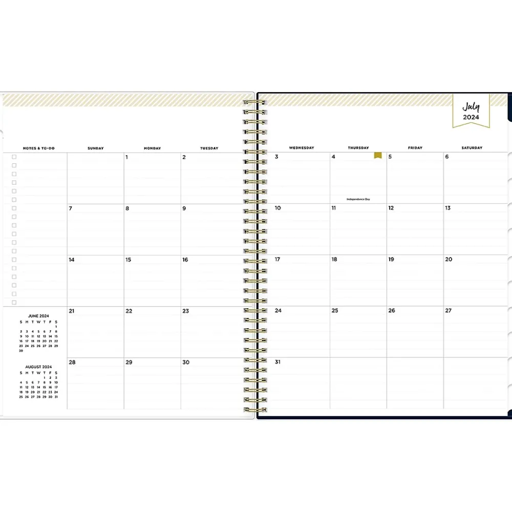 Academic Planners|Blue Sky 2024-2025 Day Designer Peyton Navy 8.5" x 11" Academic Weekly & Monthly Planner, Plastic Cover, Multicolor