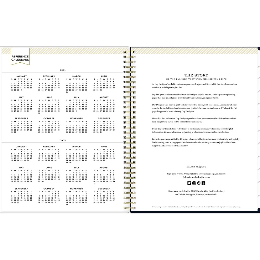 Academic Planners|Blue Sky 2024-2025 Day Designer Peyton Navy 8.5" x 11" Academic Weekly & Monthly Planner, Plastic Cover, Multicolor
