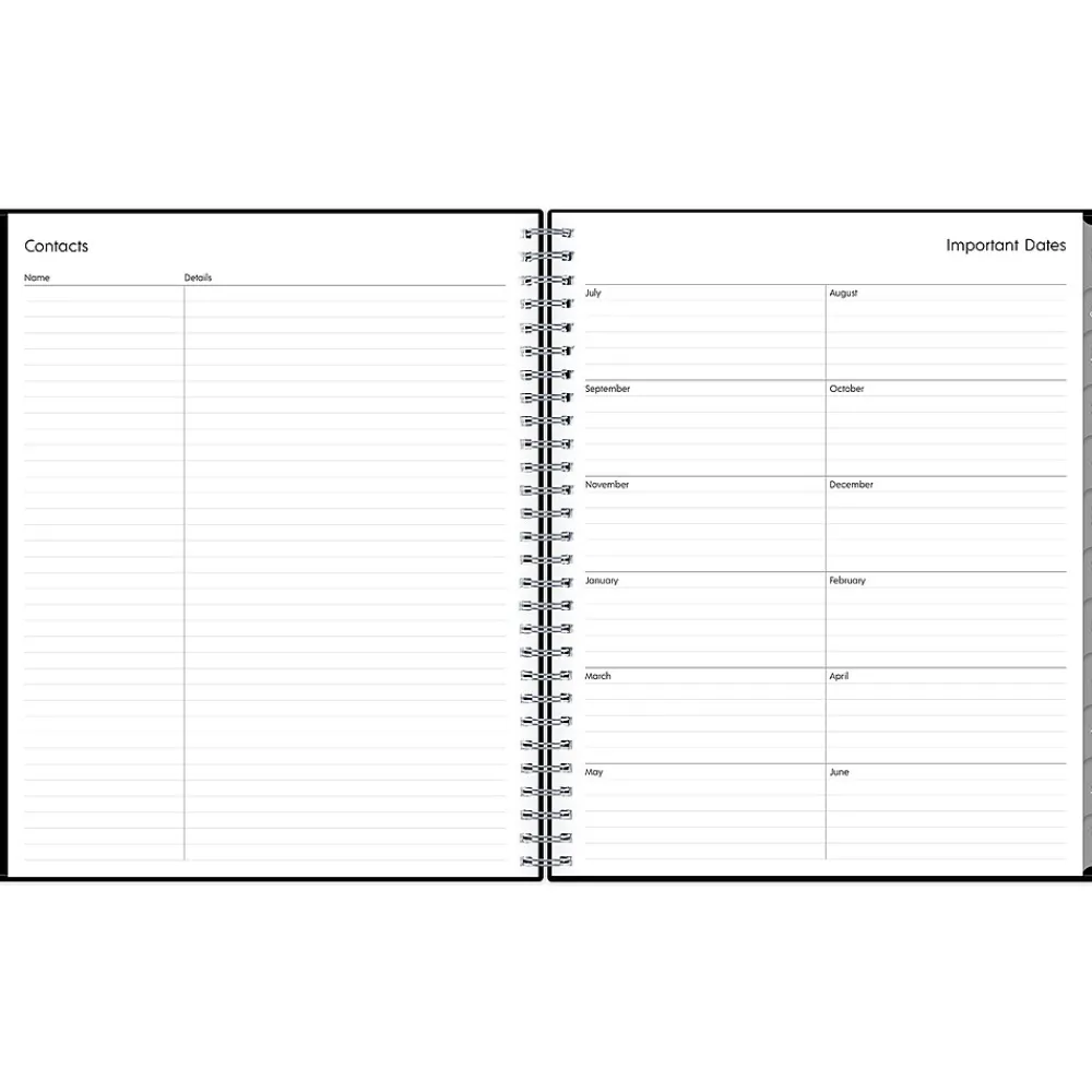 Academic Planners|Blue Sky 2024-2025 Enterprise 8" x 10" Academic Monthly Planner, Plastic Cover, Black (130615-A25)