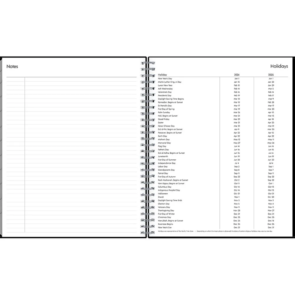 Academic Planners|Blue Sky 2024-2025 Enterprise 8" x 10" Academic Monthly Planner, Plastic Cover, Black (130615-A25)