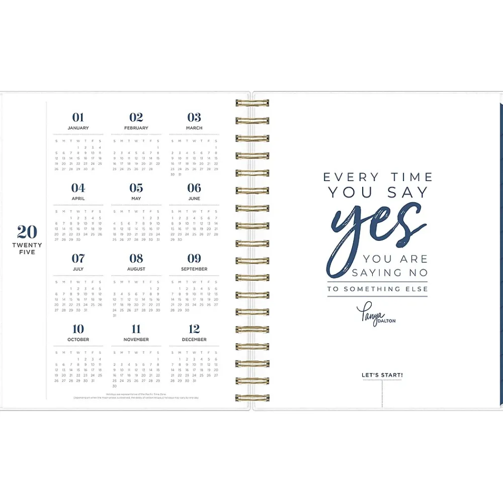 2025 Planners|Blue Sky 2025 inkWELL Press Ombre Sky 7" x 9" Daily & Monthly Planner, Plastic Cover, Blue/Pink (152188)
