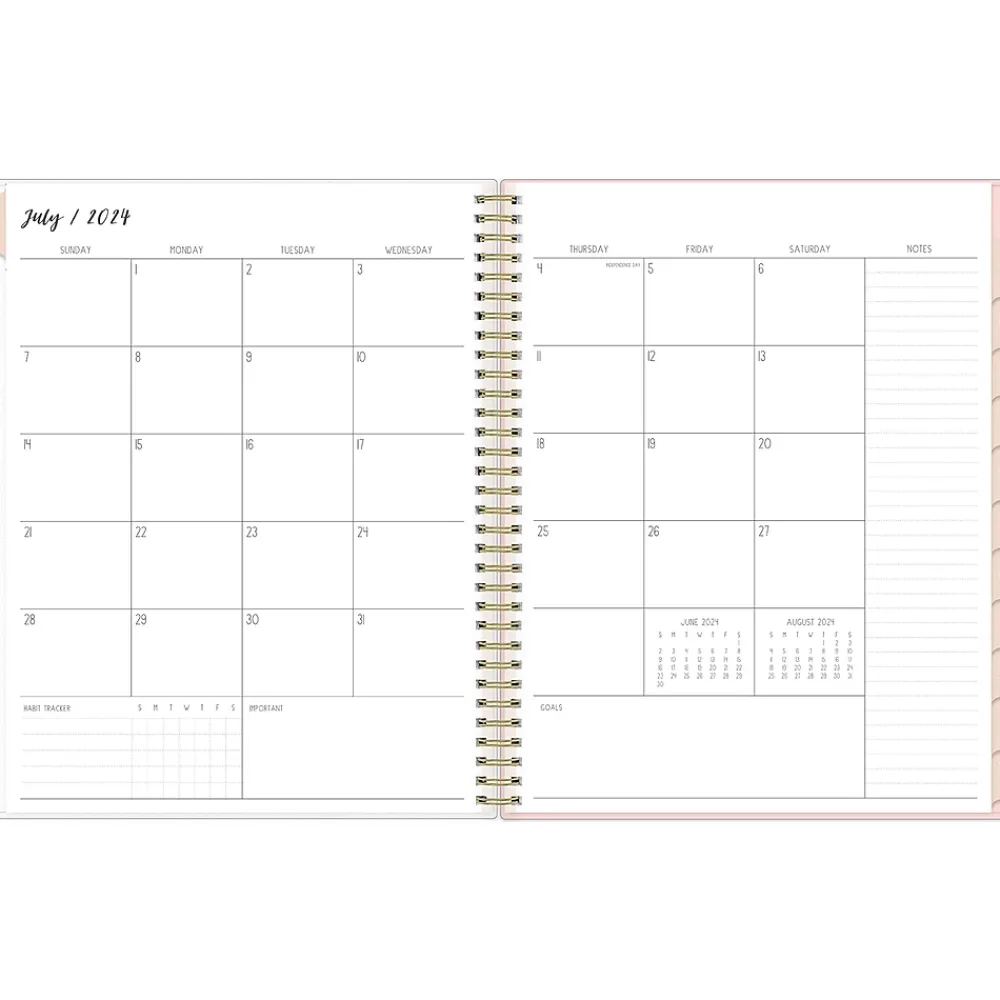 Academic Planners|Blue Sky 2024-2025 Ivory Paper Co Sammi 8.5" x 11" Academic Weekly & Monthly Planner, Plastic Cover, Multicolor (146874)