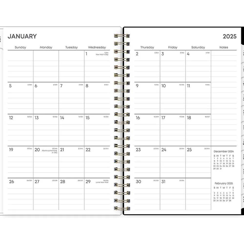 2025 Planners|Blue Sky 2025 Leafy Lounge 5" x 8" Weekly & Monthly Planner, Plastic Cover, Green/Gray (147931)