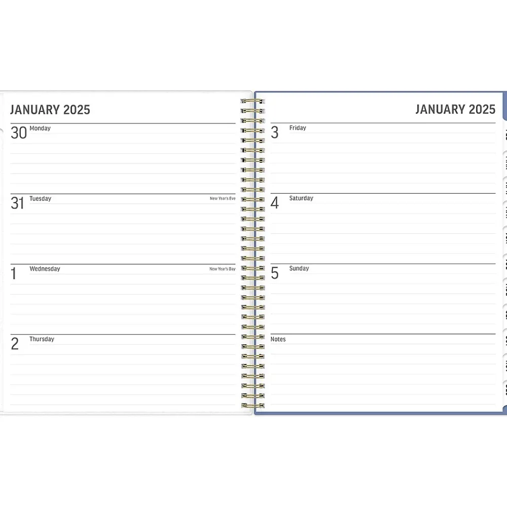 2025 Planners|Blue Sky 2025 Nalakina 8.5" x 11" Weekly & Monthly Planner, Plastic Cover, Blue/Green (149081)