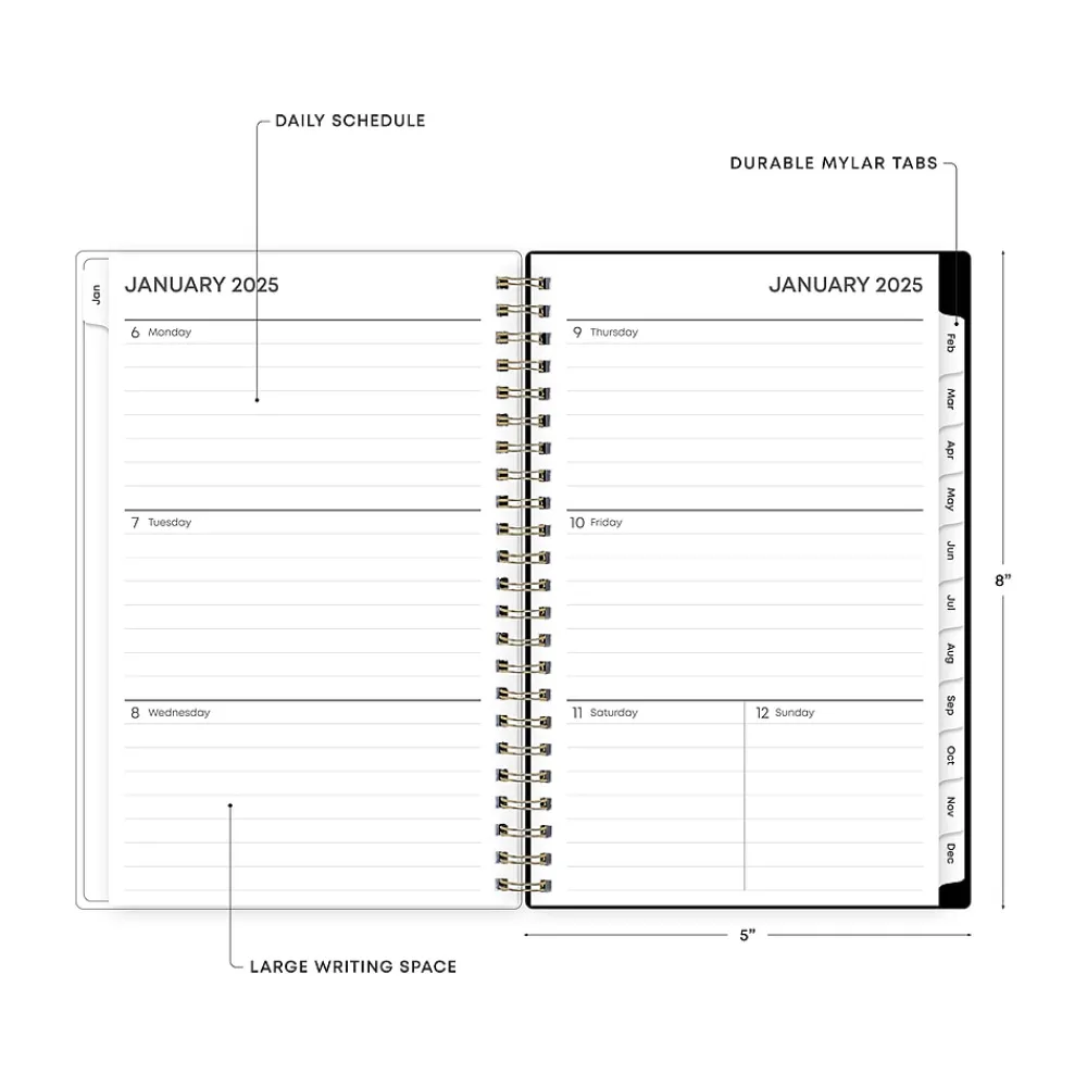 2025 Planners|Blue Sky 2025 Nevaeh 5" x 8" Weekly & Monthly Planner, Plastic Cover, Multicolor (143946-25)