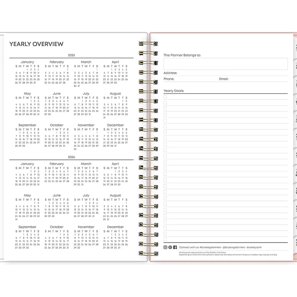 2025 Planners|Blue Sky 2025 Paradise Again 5" x 8" Weekly & Monthly Planner, Plastic Cover, Multicolor (148331)