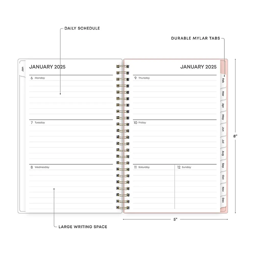 2025 Planners|Blue Sky 2025 Paradise Again 5" x 8" Weekly & Monthly Planner, Plastic Cover, Multicolor (148331)