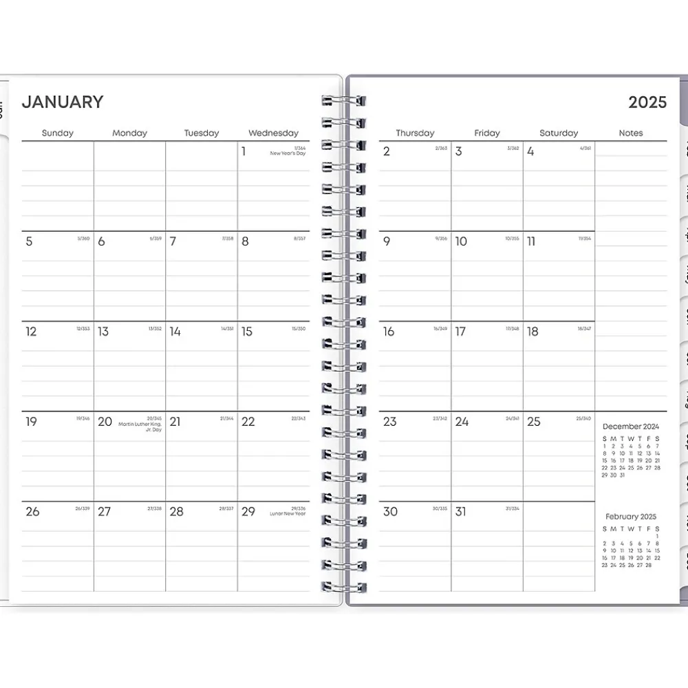 2025 Planners|Blue Sky 2025 Rue Du Flore 5" x 8" Weekly & Monthly Planner, Plastic Cover, Green/Purple (101603-25)