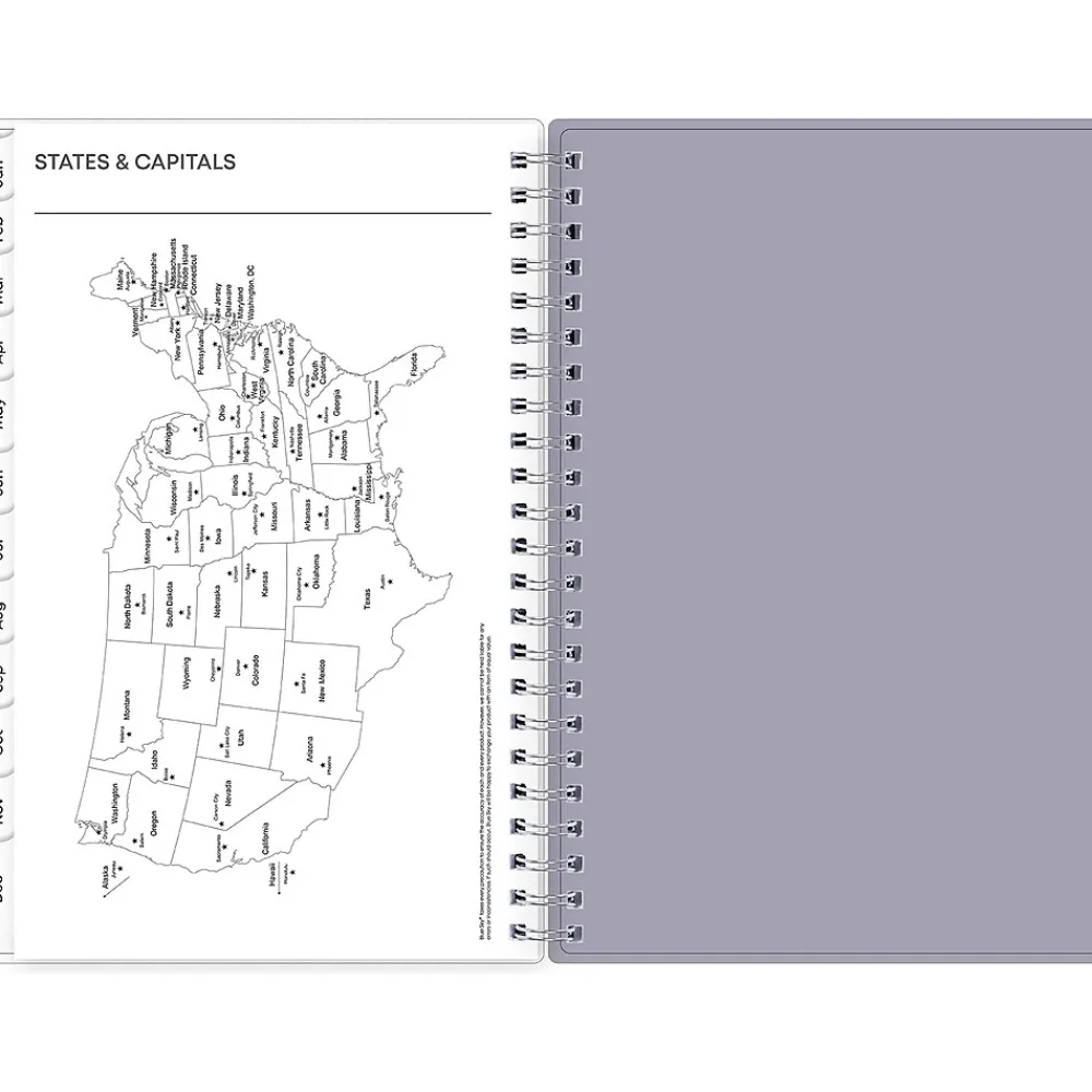 2025 Planners|Blue Sky 2025 Rue Du Flore 5" x 8" Weekly & Monthly Planner, Plastic Cover, Green/Purple (101603-25)