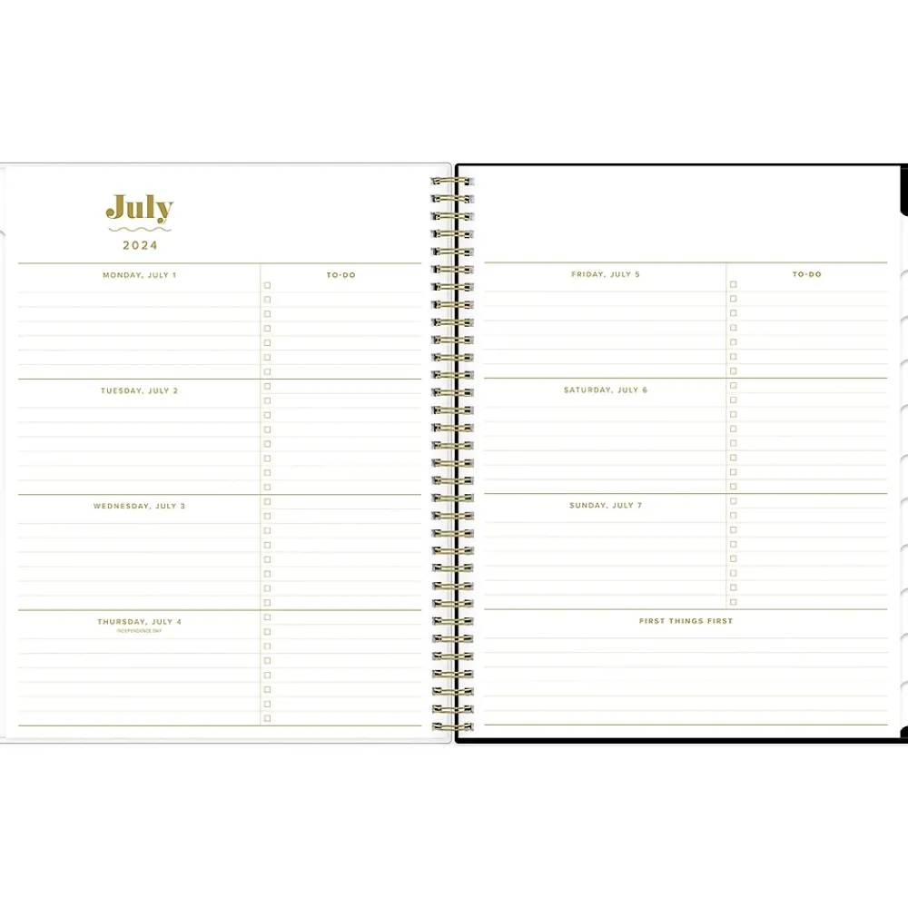 Academic Planners|Blue Sky 2024-2025 The House That Lars Built Primrose Pink 8.5" x 11" Academic Weekly & Monthly Planner, Black/Pink (149720)