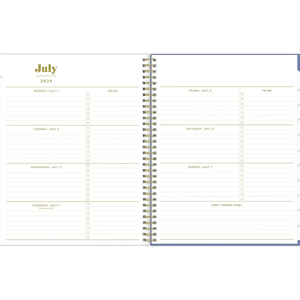 Academic Planners|Blue Sky 2024-2025 The House That Lars Built Penny's Floral Quilt 8.5" x 11" Academic Weekly & Monthly Planner, Plastic Cover