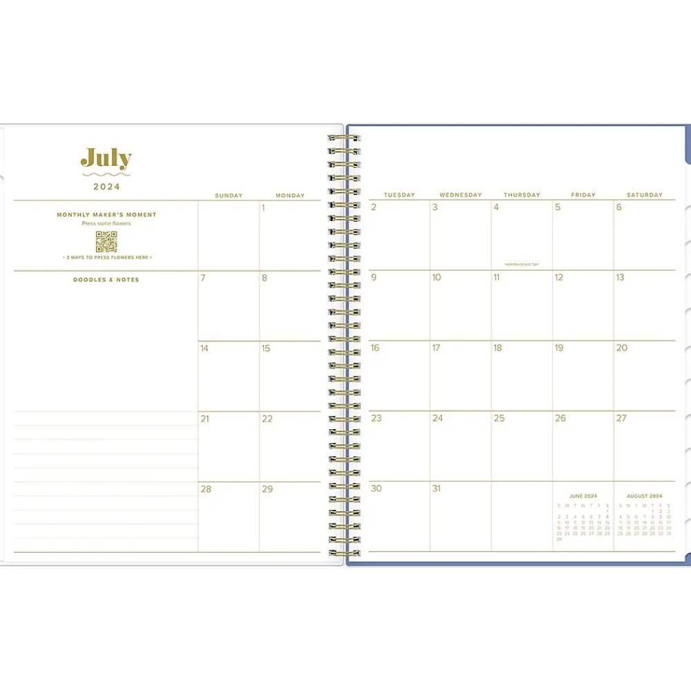 Academic Planners|Blue Sky 2024-2025 The House That Lars Built Penny's Floral Quilt 8.5" x 11" Academic Weekly & Monthly Planner, Plastic Cover