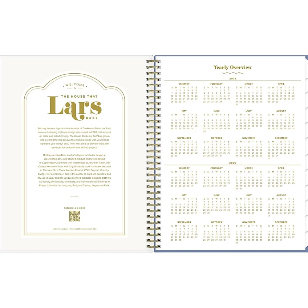 Academic Planners|Blue Sky 2024-2025 The House That Lars Built Penny's Floral Quilt 8.5" x 11" Academic Weekly & Monthly Planner, Plastic Cover