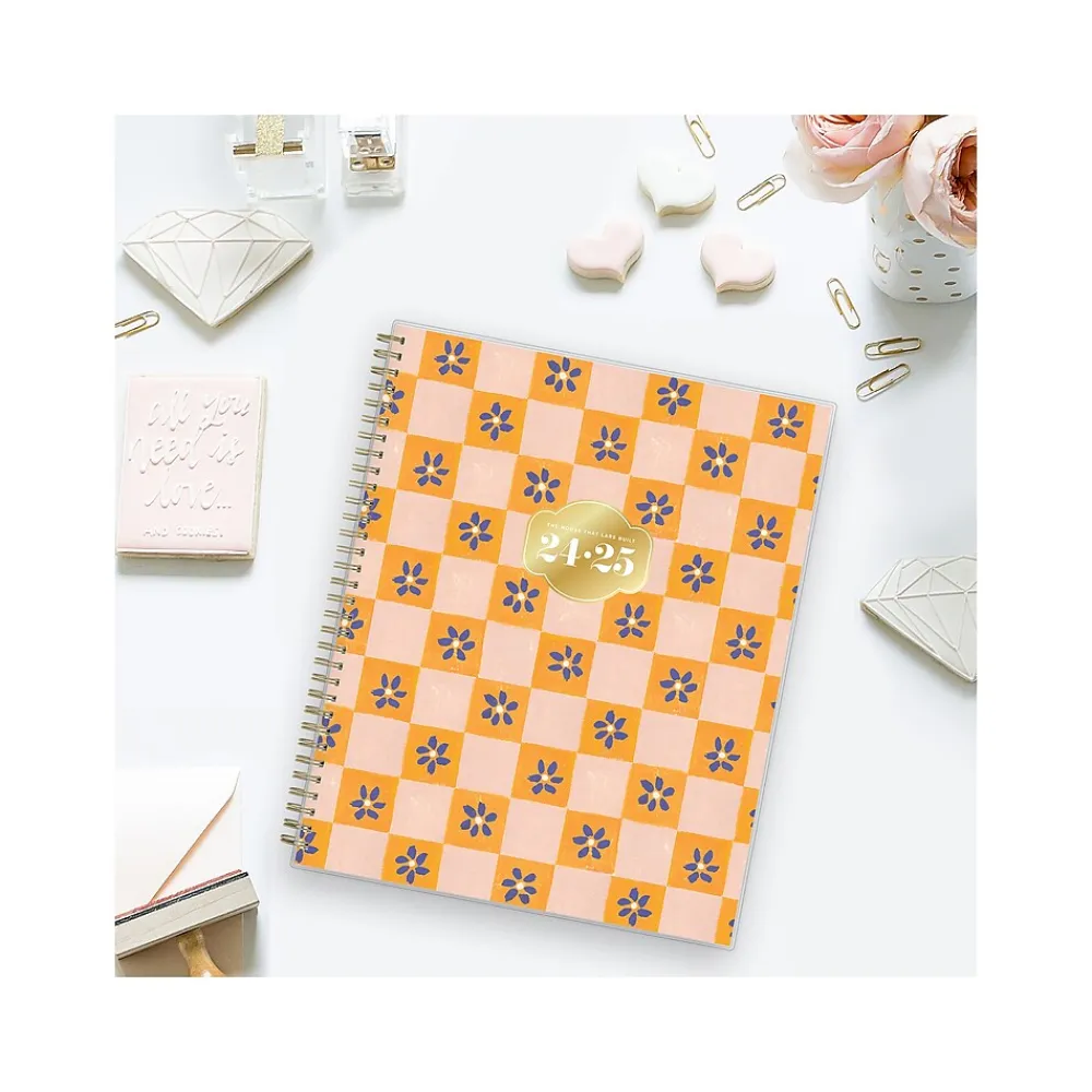 Academic Planners|Blue Sky 2024-2025 The House That Lars Built Penny's Floral Quilt 8.5" x 11" Academic Weekly & Monthly Planner, Plastic Cover
