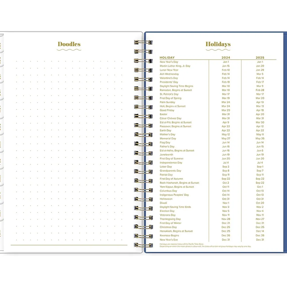 Academic Planners|Blue Sky 2024-2025 The House That Lars Built Yellow Floral 5" x 8" Academic Weekly & Monthly Planner, Plastic Cover