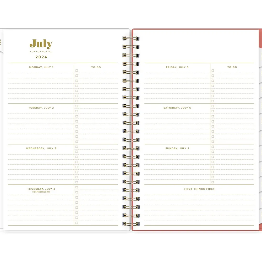 Academic Planners|Blue Sky 2024-2025 The House That Lars Built Gloria's Zinnias 5" x 8" Academic Weekly & Monthly Planner, Plastic Cover