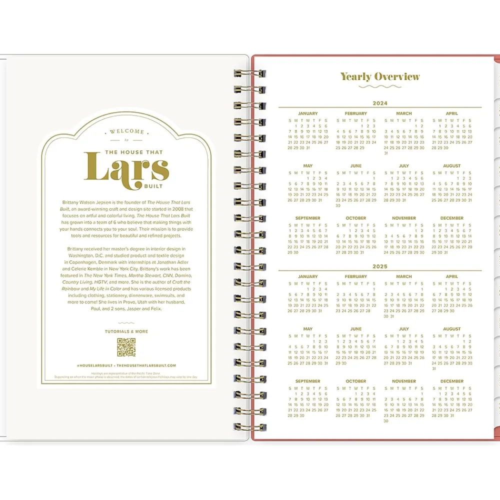 Academic Planners|Blue Sky 2024-2025 The House That Lars Built Gloria's Zinnias 5" x 8" Academic Weekly & Monthly Planner, Plastic Cover