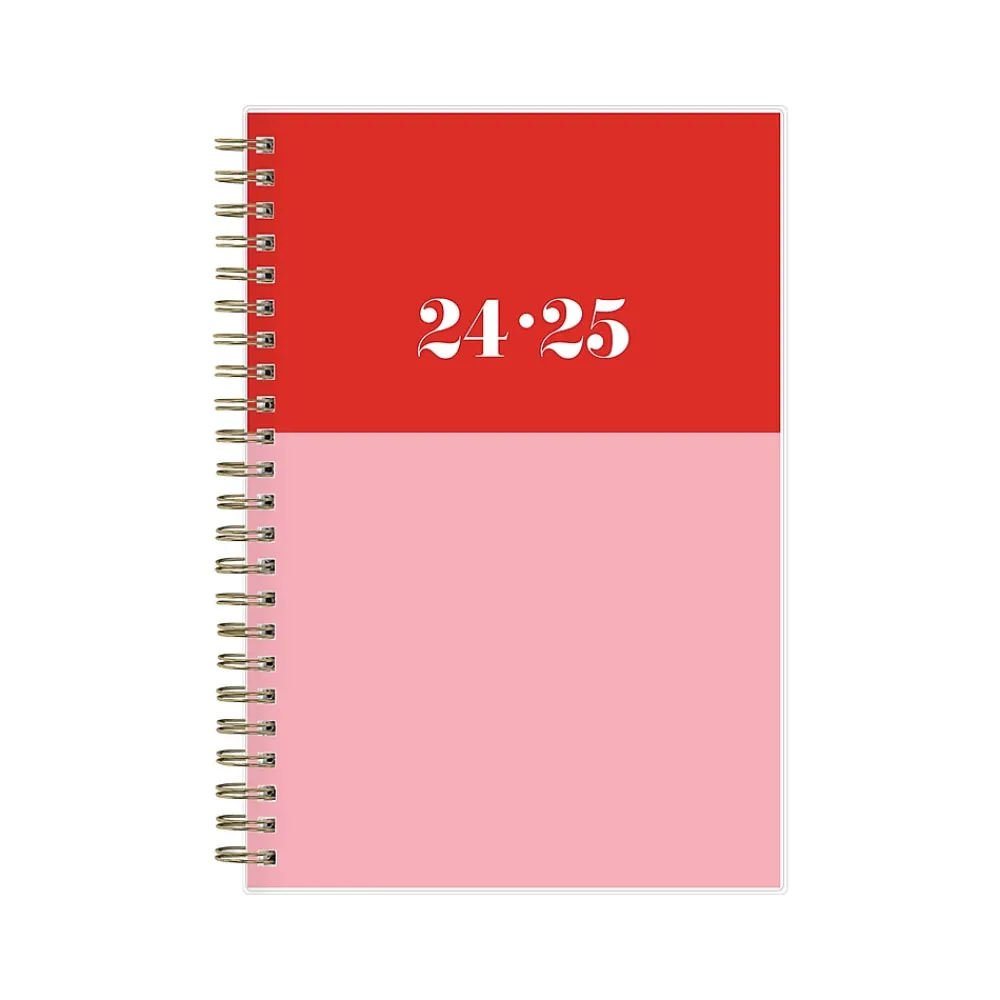 Academic Planners|Blue Sky 2024-2025 The House That Lars Built Color-Block Pink 5" x 8" Academic Weekly & Monthly Planner, Plastic Cover