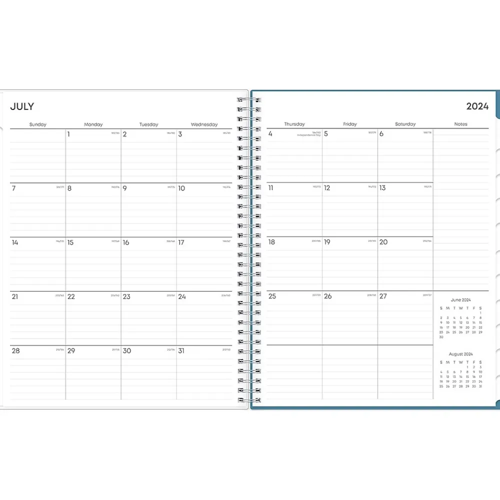 Academic Planners|Blue Sky 2024-2025 Tropics Blue 8.5" x 11" Academic Weekly & Monthly Planner, Plastic Cover, Blue (149859)