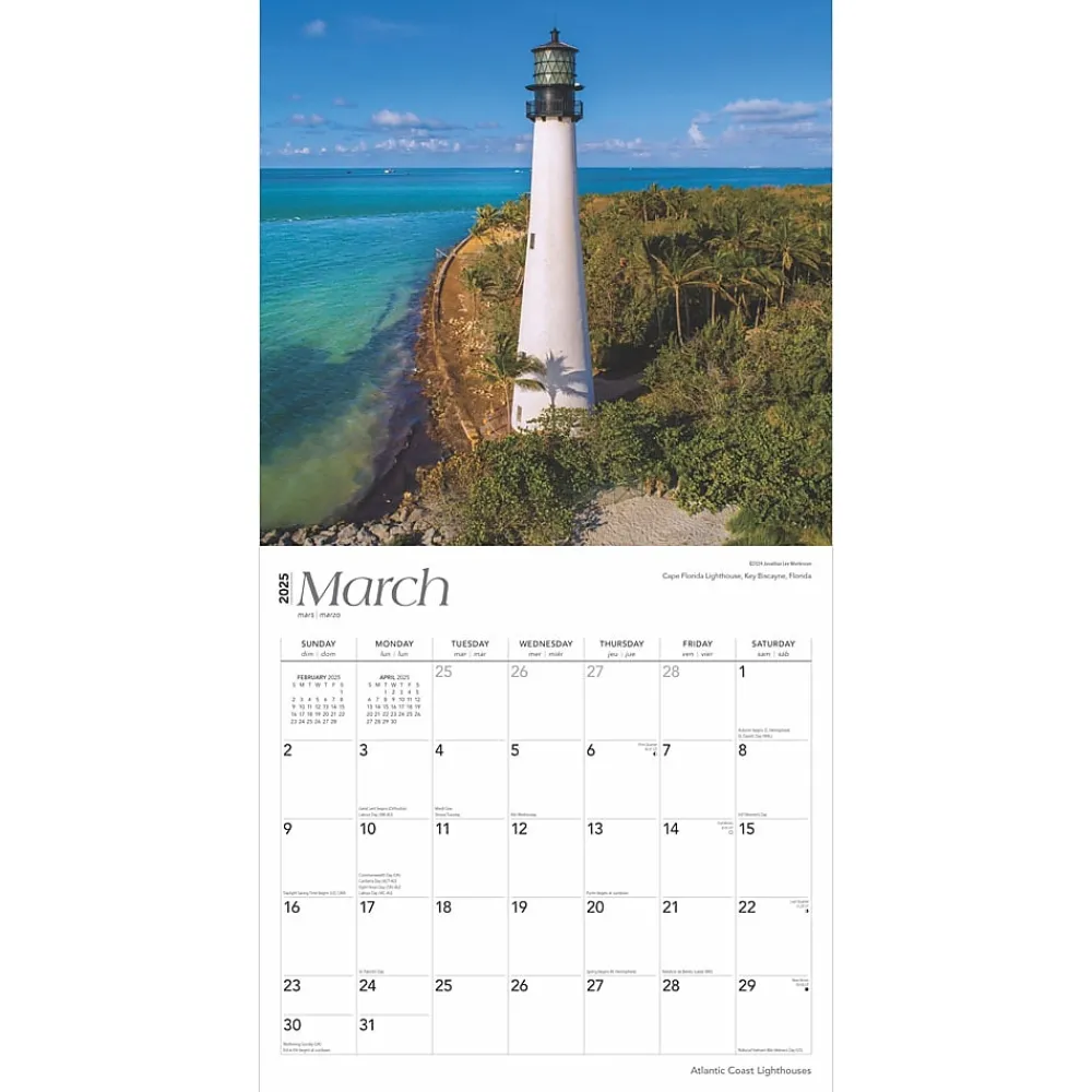 2025 Calendars|BrownTrout 2025 Atlantic Coast Lighthouses 12" x 12" Monthly Wall Calendar (9781975475079)