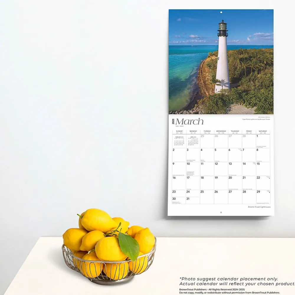 2025 Calendars|BrownTrout 2025 Atlantic Coast Lighthouses 12" x 12" Monthly Wall Calendar (9781975475079)