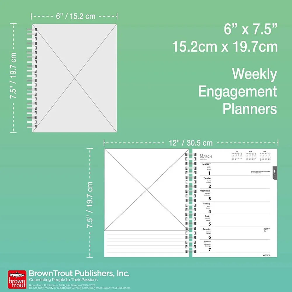 2025 Planners|BrownTrout 2025 Black Labrador Retrievers 6" x 7.75" Weekly Engagement Planner, Paper Cover, Multicolored (9781975473235)