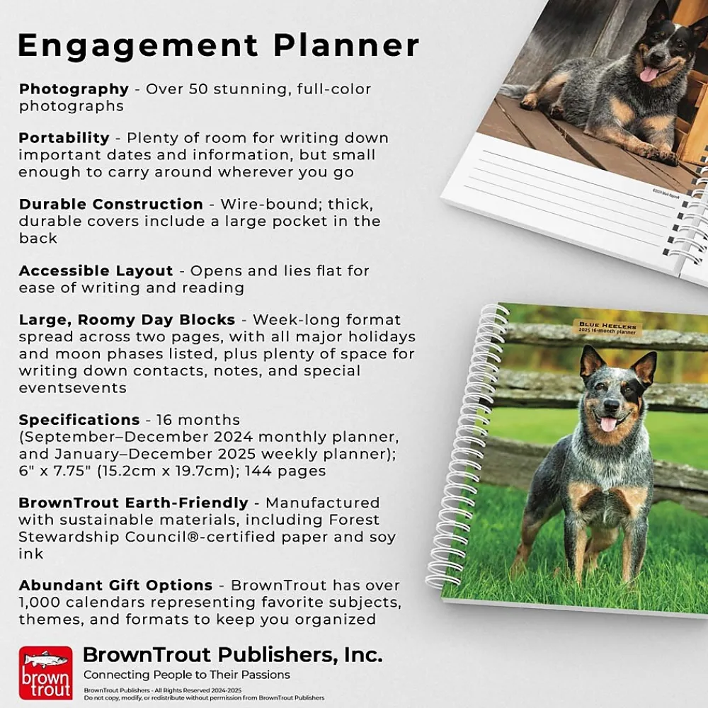 2025 Planners|BrownTrout 2025 Blue Heelers 6" x 7.75" Weekly Engagement Planner, Paper Cover, Multicolored (9781975483142)